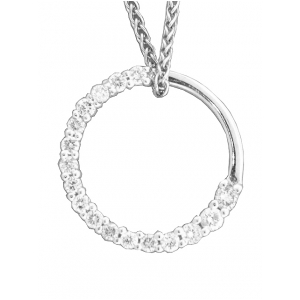 .24 ct Journey Diamond Circle Pendant in 18k White Gold