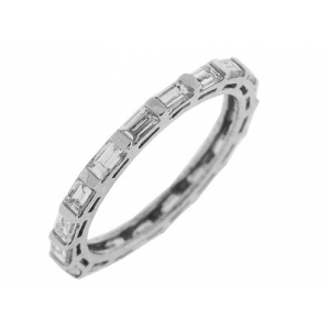 1.39 ct Emerald Cut Diamond Eternity 14k Gold Ring