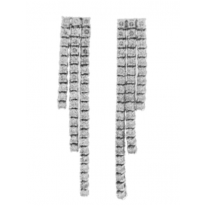 3.0ct Diamond 14k White Gold Dangle Earrings
