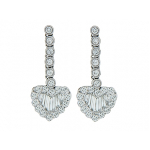 1.96ct Journey Diamond Heart Shape Earrings