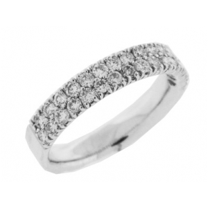 .67 ct 2 Row Diamond 18k White Gold Ring