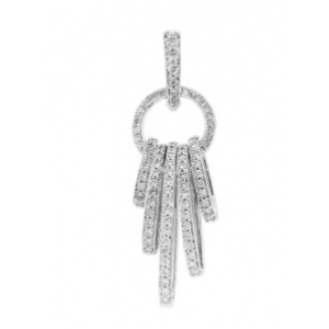 3/4ct Round Pave Diamond 18k White Gold Pendant