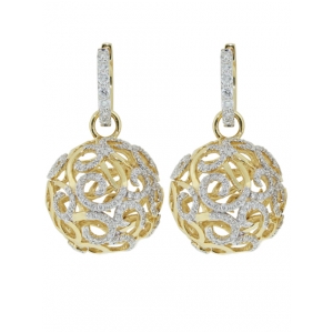 1.55ct Diamond & Gold Curvy Design Circle Shape Dangle Earring