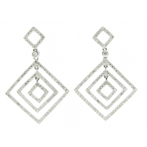 1.04ct Mutli Diamond Shape 18k White Gold Dangle Earring