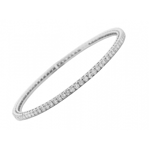 6.02ct Diamond 18k White Gold Bangle Bracelet