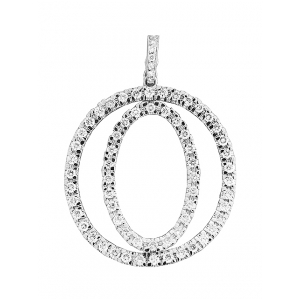 2.2 ct Diamond Oval in Circle Love & Life 18k Gold Pendant