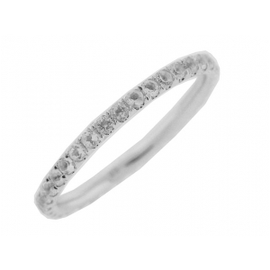 Round White Topaz 18k Gold Eternity Band Ring