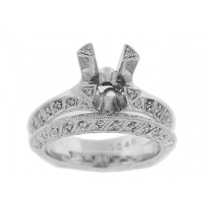 Vintage Diamond 18k Gold Bridal Set Wedding Rings