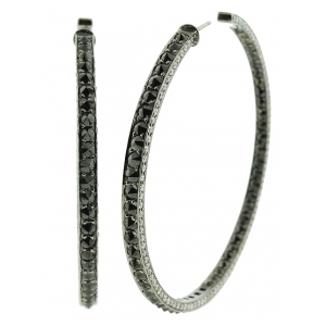 9.96ct In & Out Black & White Diamond Hoop Earring