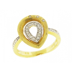 .17 ct Diamond Milgrain Engagement 18k Pear Shape Ring