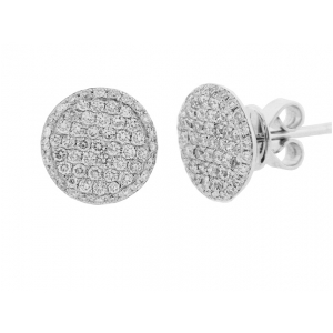 0.68ct Pave Diamond 18k White Gold Stud Earrings