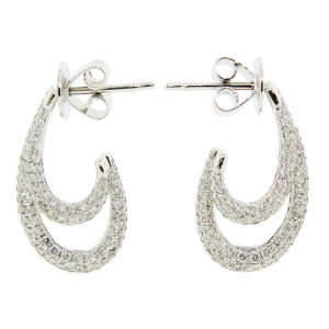 2.40ct Diamond Crescent Shape Mirror Image 18k White Gold Earring