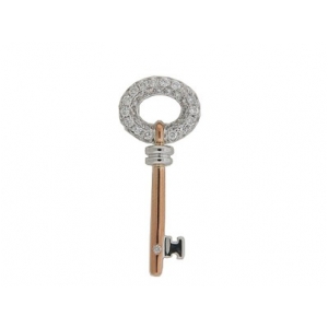 .53 ct Diamond 18k Rose & White Gold Ladies Key Pendant