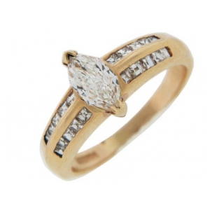 Marquise & Ascher Diamond 14k Rose Gold Engagement Ring