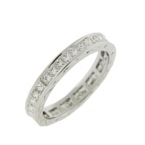 Princess Cut Diamond Channel Set 18k Gold Eternity Band