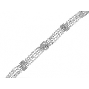 1.26 ct Diamond Freshwater Pearl 18k White Gold Bracelet