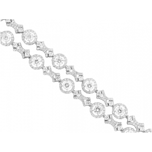 10.8 ct Double Row Diamond Designer 18k White Gold Bracelet