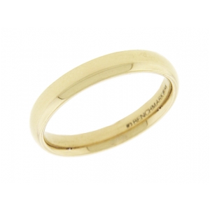 14k Yellow Gold Classic Plain Dome Wedding Band 4 mm