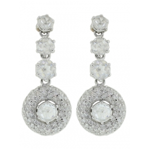 1.87ct Circle Shape Journey Diamond Dangle Earring