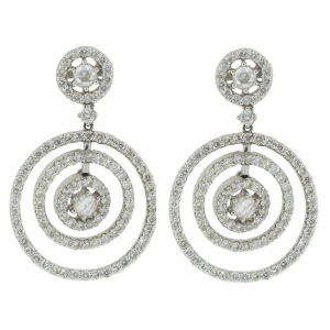 Multi Circle Shape 2.70ct Pave Diamond Dangle Earring