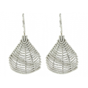 3.10ct Diamond Pear Shape Line Wired Pattern Design Dangle Earring