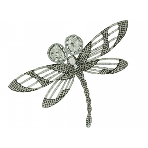 7.45ct Slice Diamond & 18k Black & White Gold Firefly Brooch