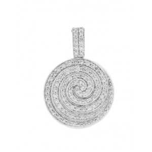 .66ct Micro Pave Diamond 18k White Gold Circle Pendant