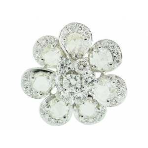 2.49ct Rose Cut Flower Shape Diamond Pendant