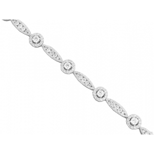 5.46 ct Designer Round Diamond Bracelet 18k White Gold