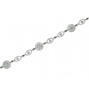 Multi Diamond Evil Eye & 18k White Gold Multi Circle Shape Bracelet