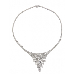6.28ct Diamond 18k White Gold Collar Necklace