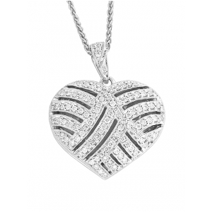 .42 ct Diamond Pave Heart Locket 18k White Gold Pendant