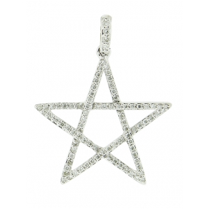18k White Gold & 0.36ct Diamond Star of David Pendant