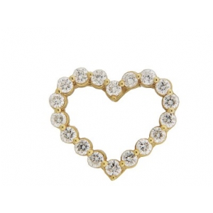 .64 ct Diamond 18k Yellow Gold Open Heart Pendant