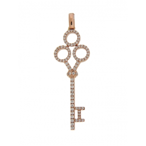 .33 ct Diamond 18k Rose Gold 3 Circle Key Pendant