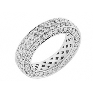 3.16 ct 3 Sided Diamond 18k White Gold Eternity Band