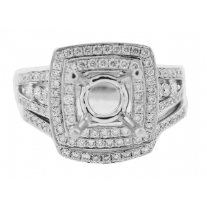 Round Diamond 18k White Gold Bridal Sets Wedding Rings