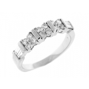 .62 ct Round & Baguette Diamond Platinum Wedding Ring