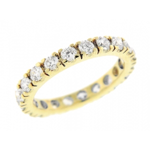 1.54 ct Round Diamond 18k Yellow Gold Wedding Eternity Band