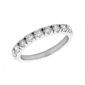 .67 ct Prong Set Round Diamond 18k White Gold Wedding Band