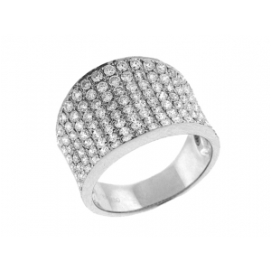 1.78 ct Pave Diamond 18k  White Gold Wedding Ring