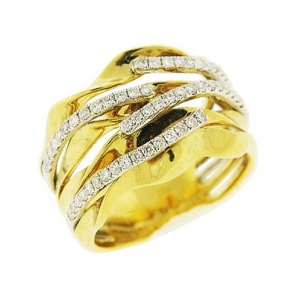 .43 ct Multi Row Diamond 18k Two Tone Gold Ring