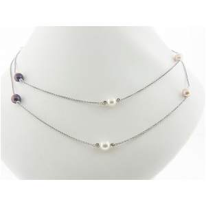 Diamond & Pearl 18k White Gold Necklace