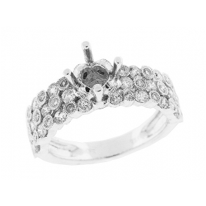 1.2 ct Semi Mount Round Diamond Engagement 18k Gold Ring