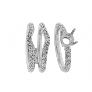 Diamond 18k White Gold Bridal Wedding Set Insert Rings