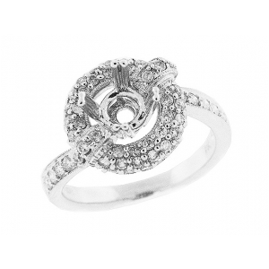 .75 ct Semi Mount Round Diamond Engagement 18k Gold Ring
