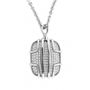 Di MODOLO Pave Diamond Square Pendant 18k Gold Necklace