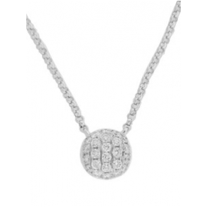 .72 ct Pave Diamond Circle Pendant 18k White Gold Necklace