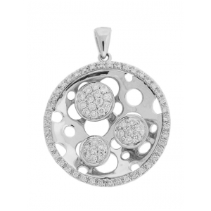 Diamond Multi Circle 18k White Gold Pendant
