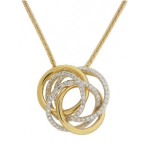 .88ct Diamond 18k Yellow Gold Multi Circle Necklace